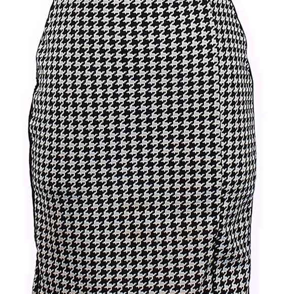 Nwot Venus Houndstooth Black Piping Side Zip Pencil Skirt Size Medium - Picture 7 of 9